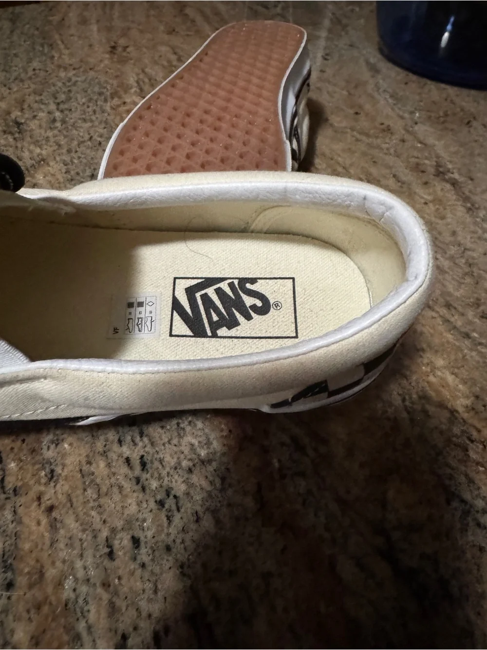 Vans Canvas Slip-Ons Checkered Black & Cream 10